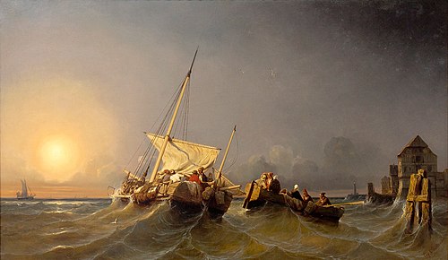Le retour des pêcheurs, 1835, Eugène Le Poittevin