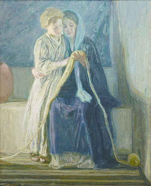 Le Christ et sa Mère étudiant les écritures, 1909, Henry Ossawa Tanner