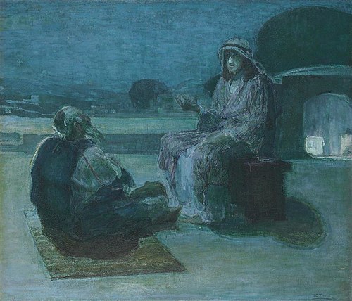 Jésus et Nicodème sur un toit, 1924, Henry Ossawa Tanner