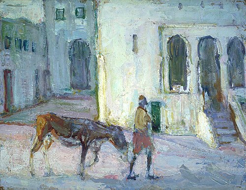 Scène de rue, Tanger (homme conduisant un veau), 1910, Henry Ossawa Tanner