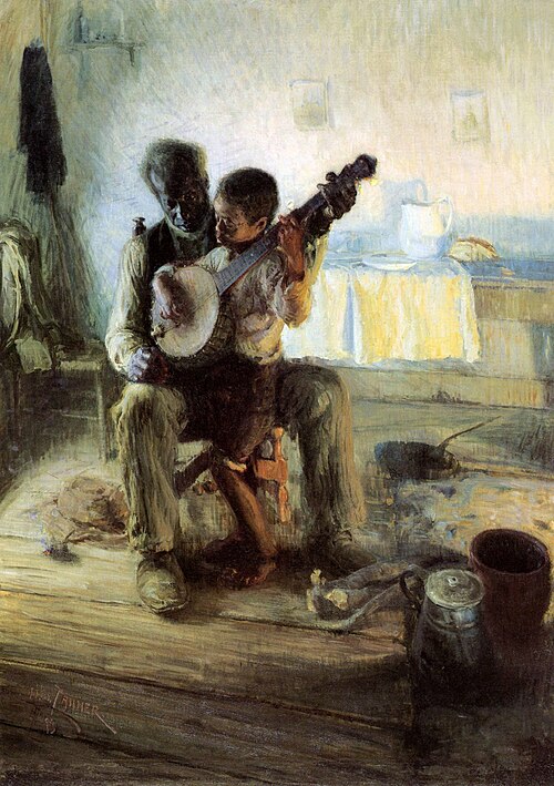 La Leçon de banjo, 1893, Henry Ossawa Tanner