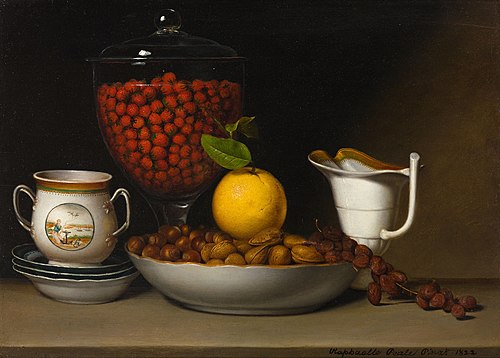 Still Life - Strawberries, Nuts, &c., 1822, Raphaelle Peale