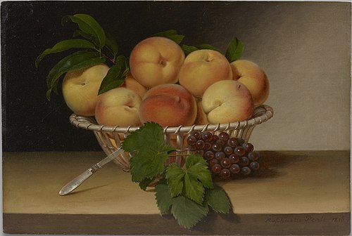 Nature morte au panier de pêches, 1816, Raphaelle Peale