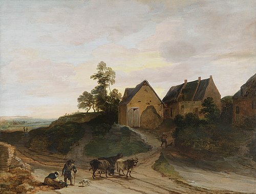 Landscape with rustic dwellings, 1650, Lodewijk de Vadder