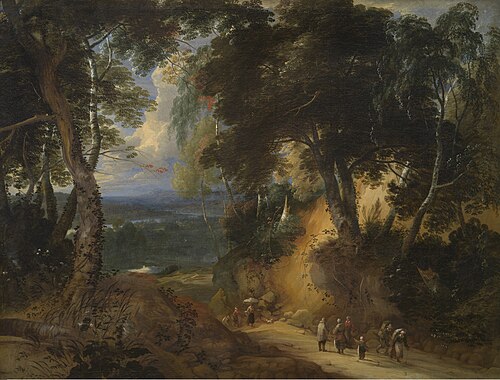 La Forêt de Soignes avec des marchands forains, 1650, Lodewijk de Vadder