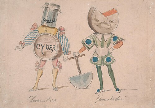 Caricatures of the counties of Devonshire and Gloucestershire, , John Leech