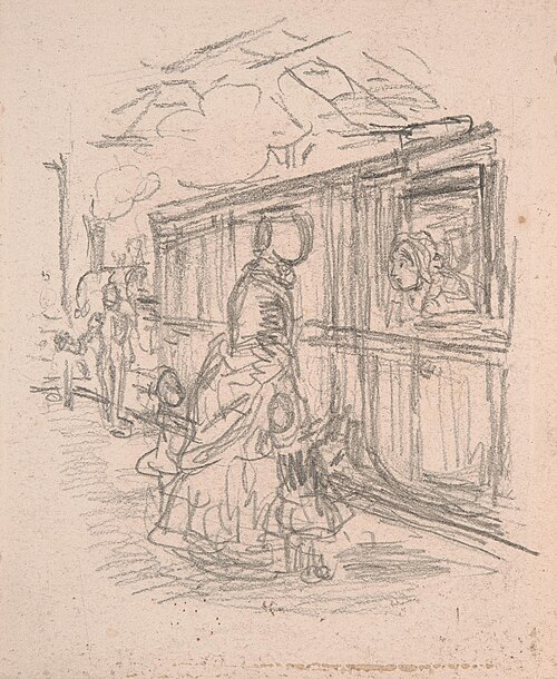 Boarding a Train, , John Leech