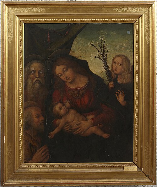 Holy Family with Gabriel and a Prophet, , Liberale da Verona