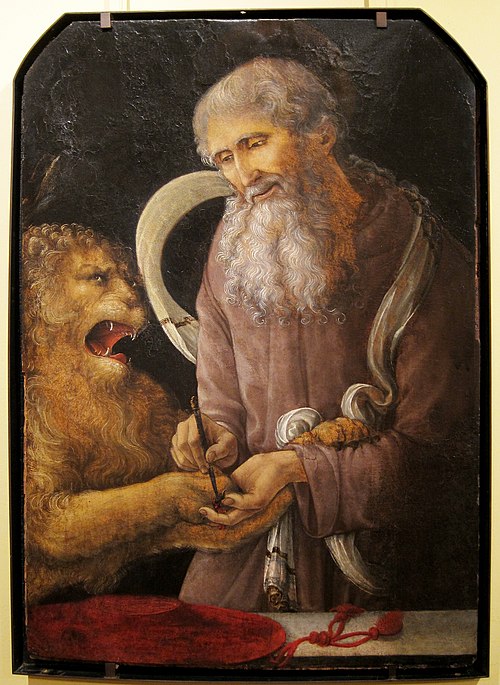 Saint Jérôme et le lion, 1550, Liberale da Verona