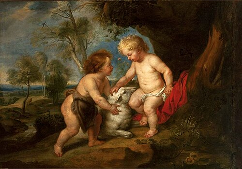 Le Christ et saint Jean Baptiste enfants dans un paysage, 1610, Jan Wildens