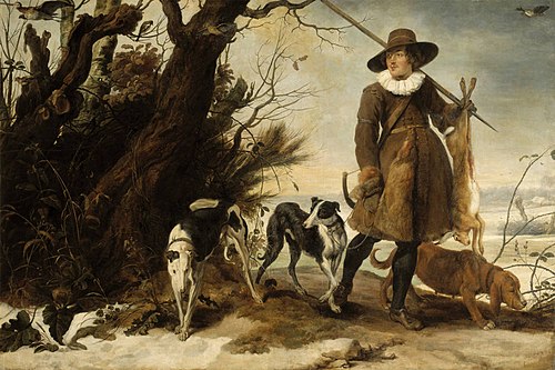 Hunter in a Winter Landscape with Dogs, 1624, Jan Wildens