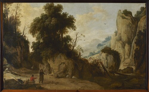 Landschap met rotspartijen, 1600, Jan Wildens