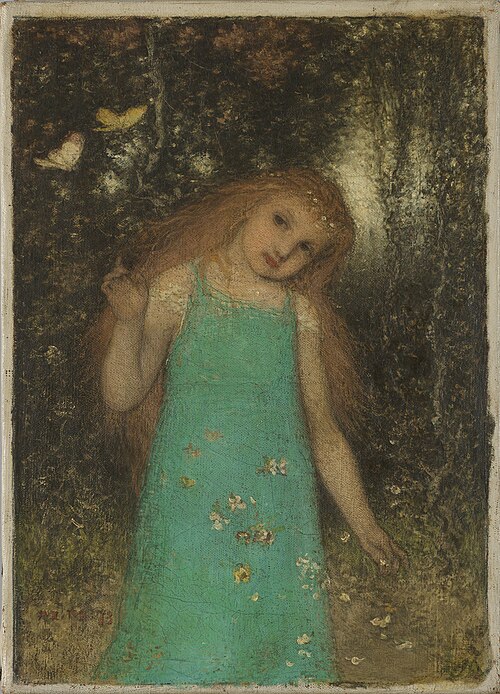 Young Girl with Butterflies, 1873, Matthijs Maris