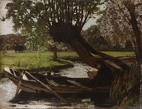 Boat with a Pollard Willow, 1863, Matthijs Maris
