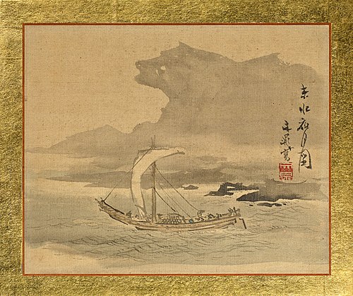 Picture of Kyoto Seascape under the Night Moon, 1815, Tani Bunchō