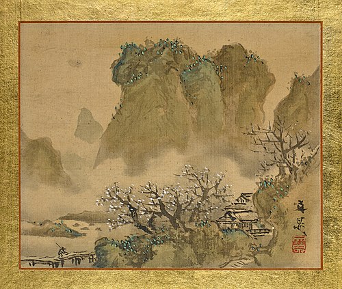 A Country House in a Valley with a Blossoming Plum Tree, 1815, Tani Bunchō