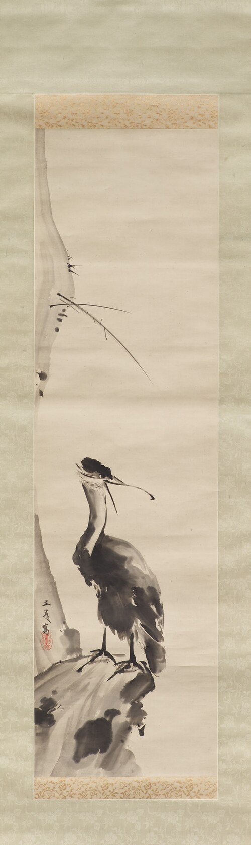 Cormorant in the style of Miyamoto Musashi, , Tani Bunchō