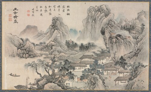 Four Motifs from the Eight Views of Xiao-Xiang, 1788, Tani Bunchō