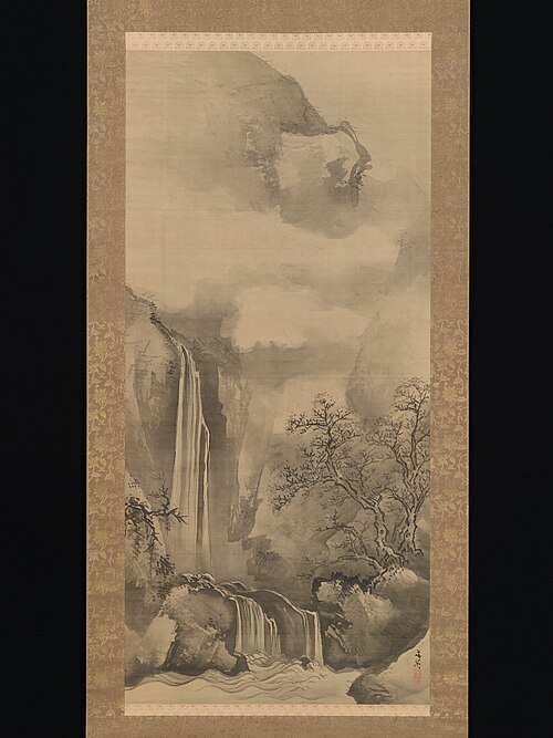 Landscape with Waterfall, 1749, Tani Bunchō