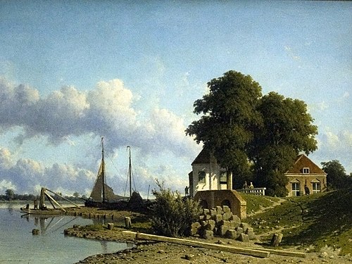 Aan de Lek bij Elshout, 1850, Jan Weissenbruch