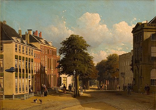 Gezicht op het Korte Voorhout te 's-Gravenhage, , Jan Weissenbruch