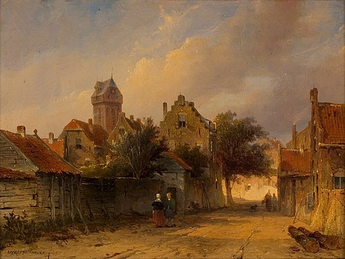 View of Oudewater, 1845, Jan Weissenbruch