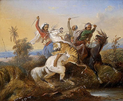 La Chasse au Tigre, 1845, Raden Saleh