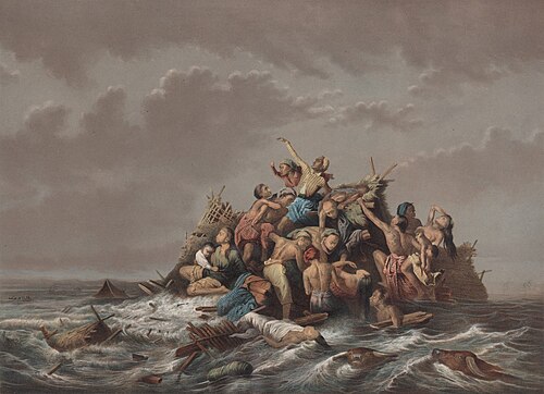 Une Inondation à Java, 1870, Raden Saleh