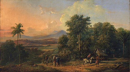 Forest and Native House, 1860, Raden Saleh