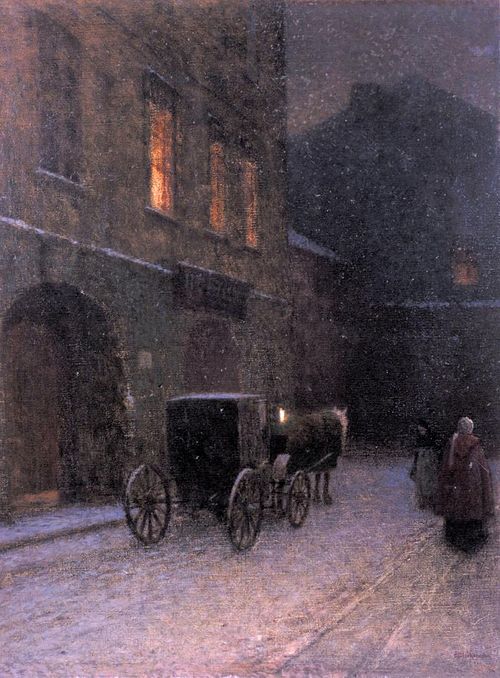 Staropražská zákoutí, 1907, Jakub Schikaneder