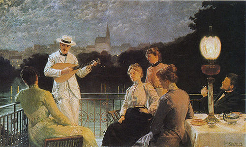 Company on the Terrace, 1887, Jakub Schikaneder
