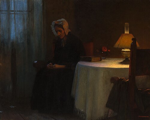 Evening (Seated Old Woman in an Interior), 1897, Jakub Schikaneder