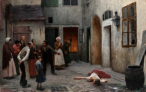 Murder in the House, 1890, Jakub Schikaneder
