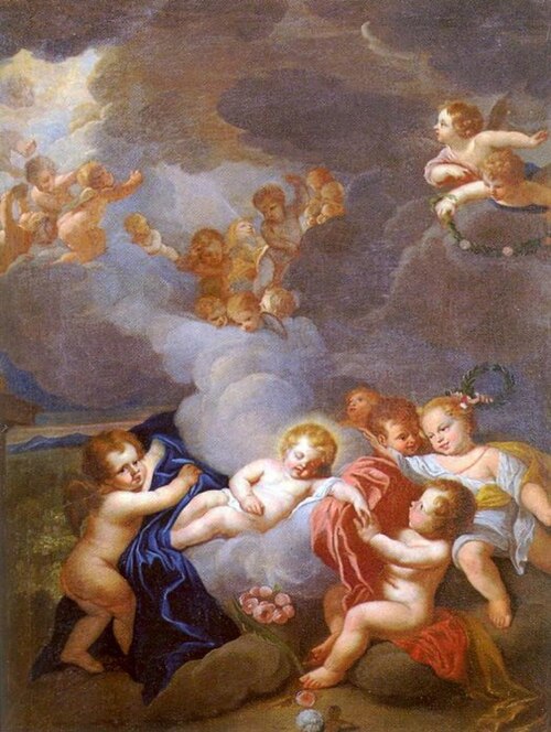 The Christ Child sleeping among angels., 1740, Szymon Czechowicz