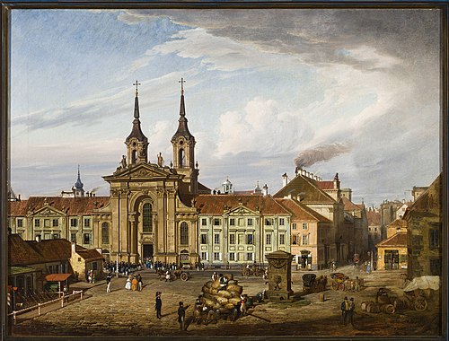 Krasiński Square and the Piarist church, 1830, Marcin Zaleski