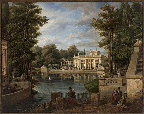 View of the Łazienki Palace in summer, 1837, Marcin Zaleski