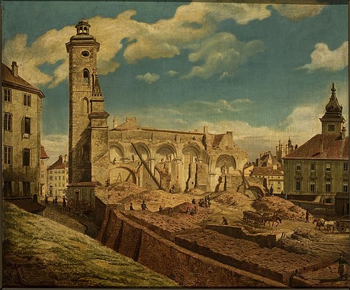 Demoliition of the church of the Bernardine Sisters in Warsaw, 1843, Marcin Zaleski