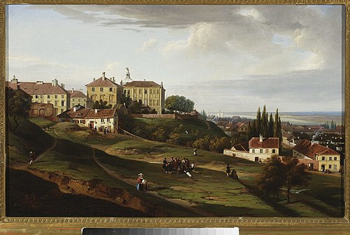 Palais de Casimir à Varsovie vu de Powiśle (Dynasy)., 1830, Marcin Zaleski