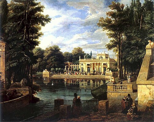 Vue de Palais de Bains Royaux en été., 1836, Marcin Zaleski
