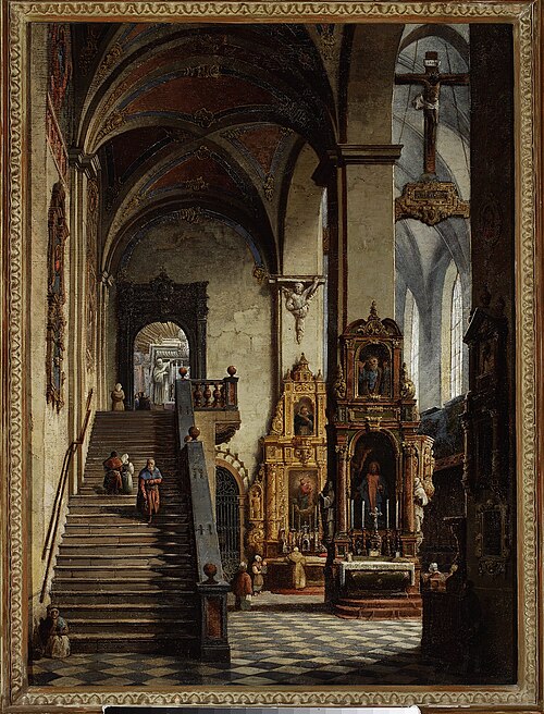 L'Intérieur de l'église dominicaine à Cracovie., 1849, Marcin Zaleski