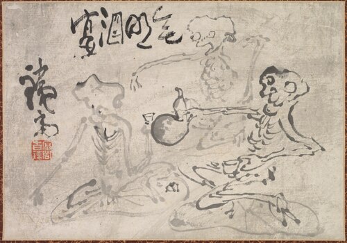 Sake Party with No Light, 1890, Tomioka Tessai