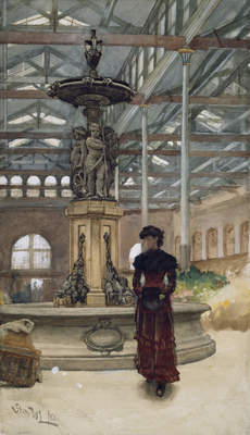 Old Market Hall and Fountain, Birmingham, 1880, Walter Langley