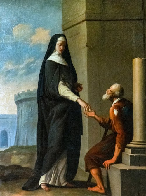 Sœur carmélite donnant l’aumône, 1700, Eustache Le Sueur