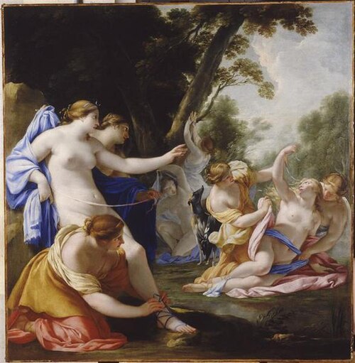 Diane découvrant la grossesse de Callisto, 1638, Eustache Le Sueur