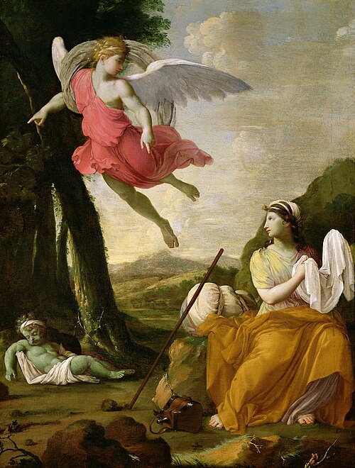 L'Ange du Seigneur apparaît dans le désert à Agar, 1601, Eustache Le Sueur