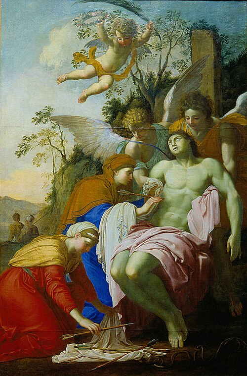 Saint Sébastien secouru par Irène, 1654, Eustache Le Sueur