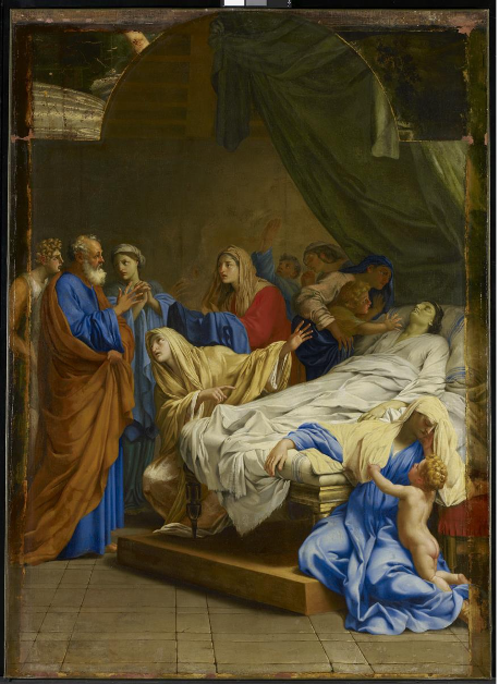 Saint Pierre ressuscite la veuve Tabitha, 1643, Eustache Le Sueur