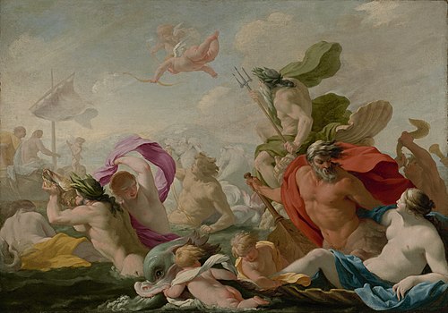 Les dieux marins rendant hommage à l'Amour, 1636, Eustache Le Sueur
