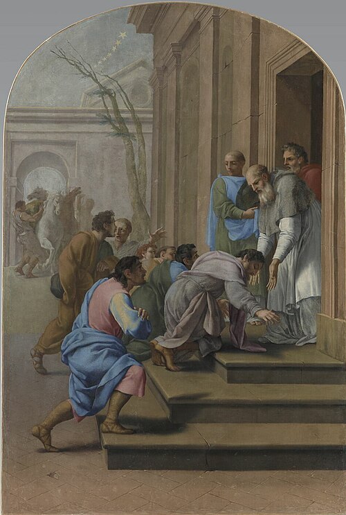 Arrivée de saint Bruno à Grenoble, chez saint Hugues, 1646, Eustache Le Sueur