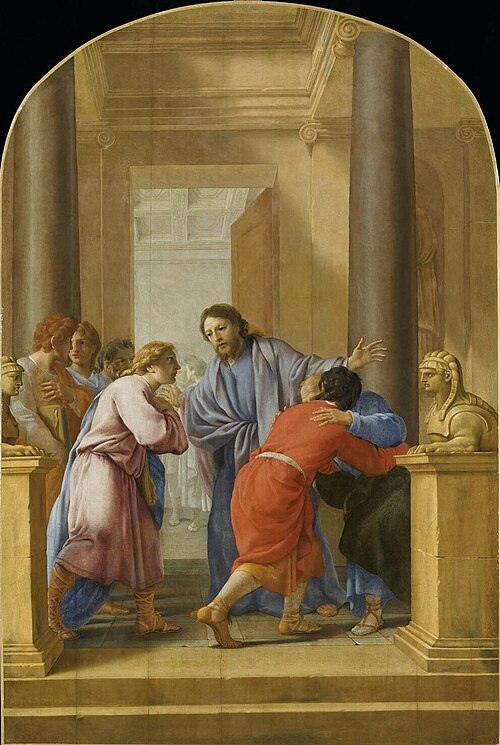 Saint Bruno engage ses disciples et ses amis à quitter le monde, 1646, Eustache Le Sueur